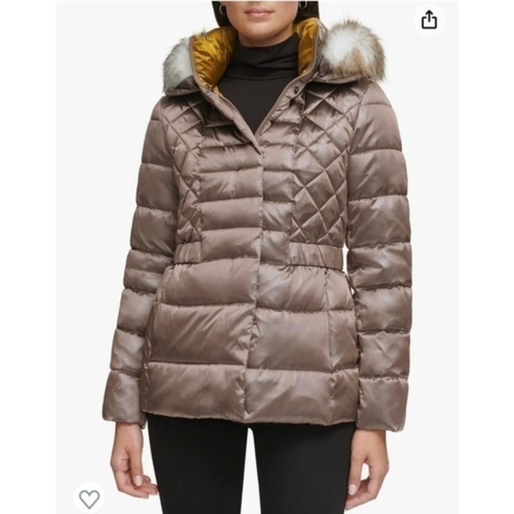 Kenneth Cole Women's Mixed Quilted Puffer Coat